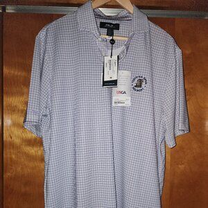 RLX Ralph Lauren Blue Checkered Polo Shirt